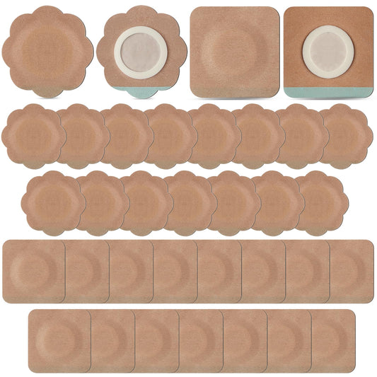 Disposable patch with flower and square design in skin color