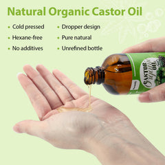 Hexane-free organic castor oil without additives