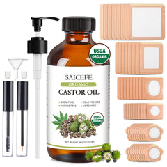 Assorted self-adhesive castor oil patches in five shapes