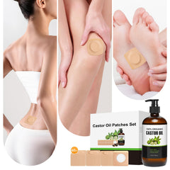 Patch applied to abdomen over belly button