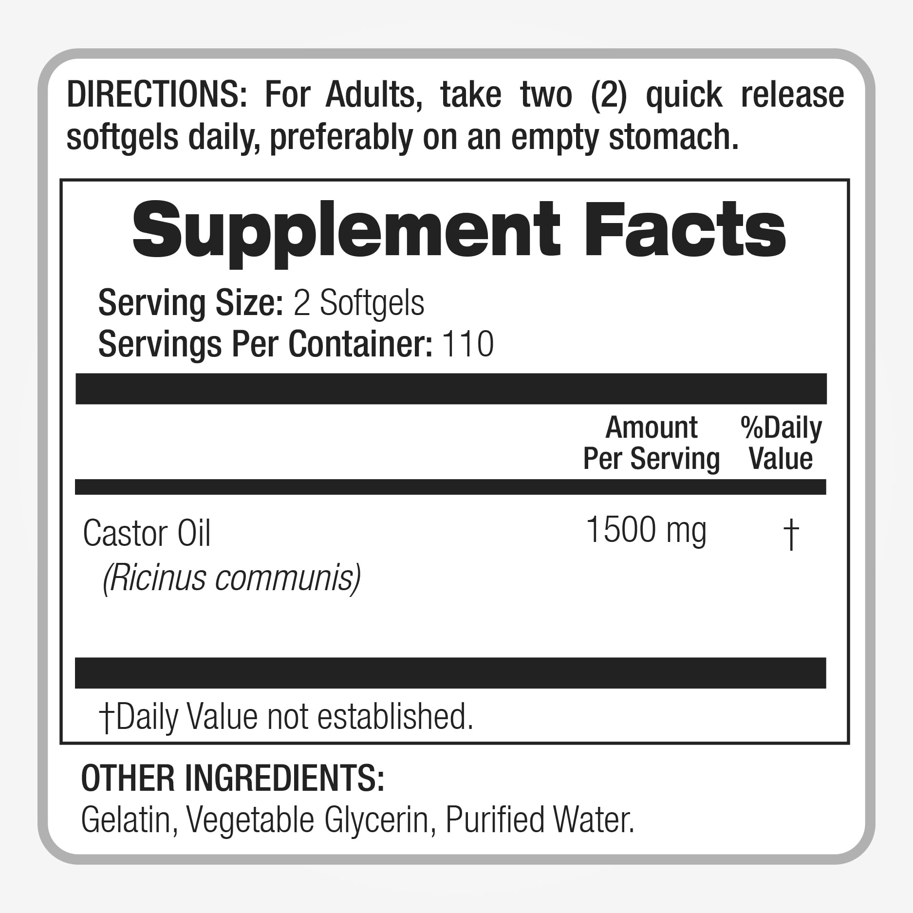 Macro close-up of 1500 mg Castor Oil softgels capsules