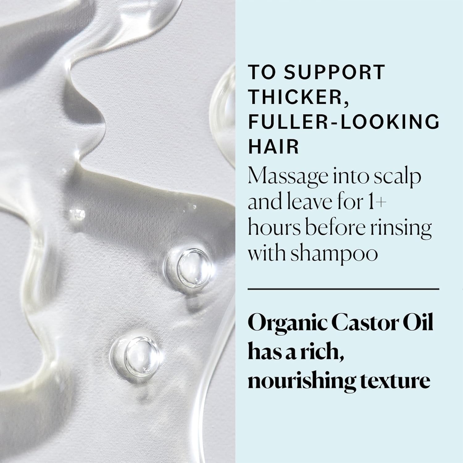 Organic castor oil for nourishing scalp and hair