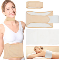 4-piece castor oil wrap kit with adjustable belt and Velcro closure