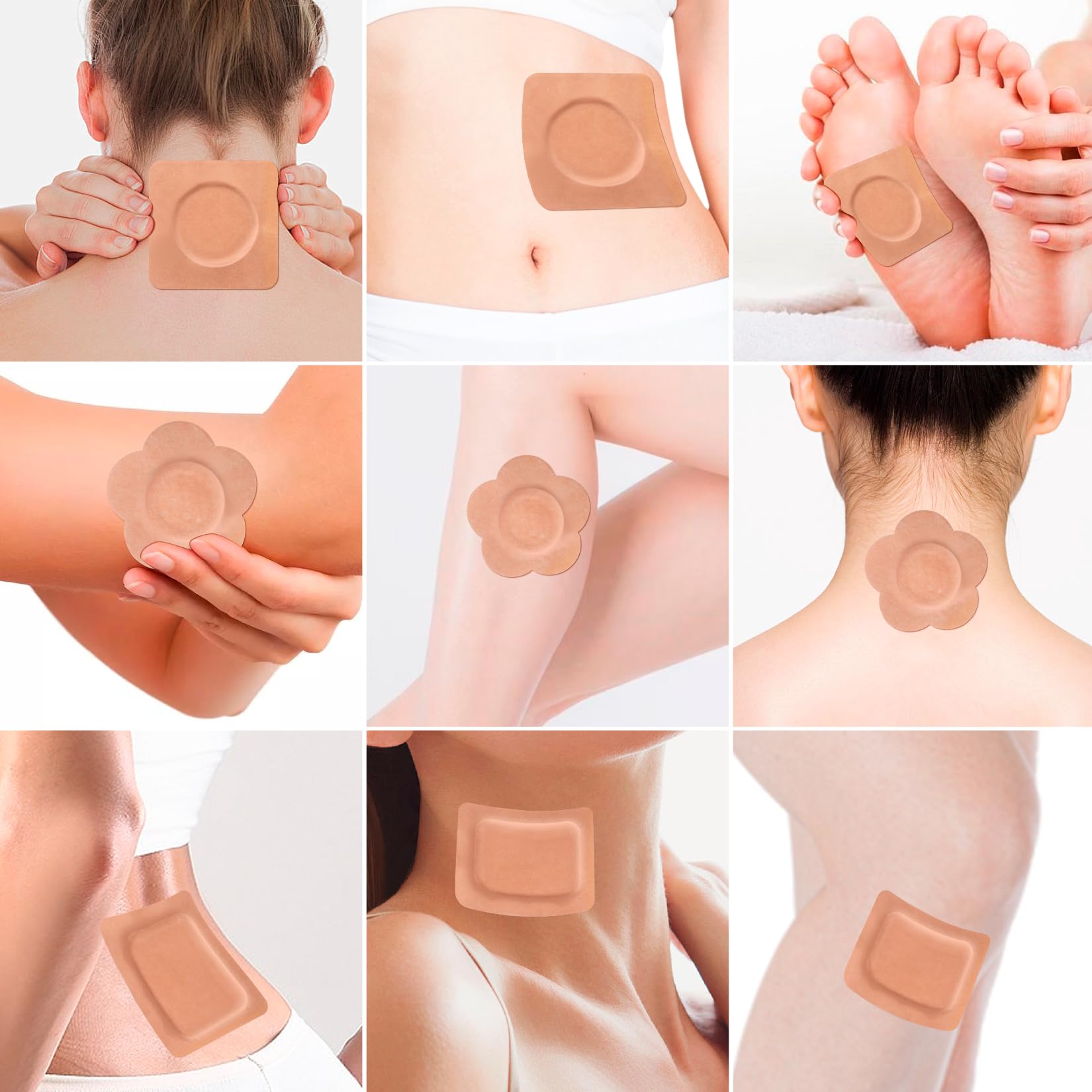 Castor oil pack applied to various body areas