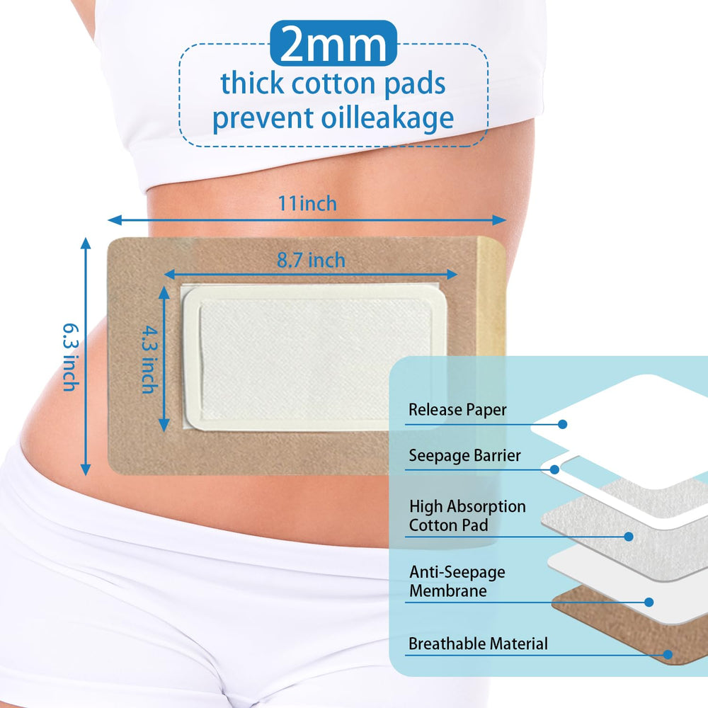 Anti leakage cotton core patch for castor oil wrap