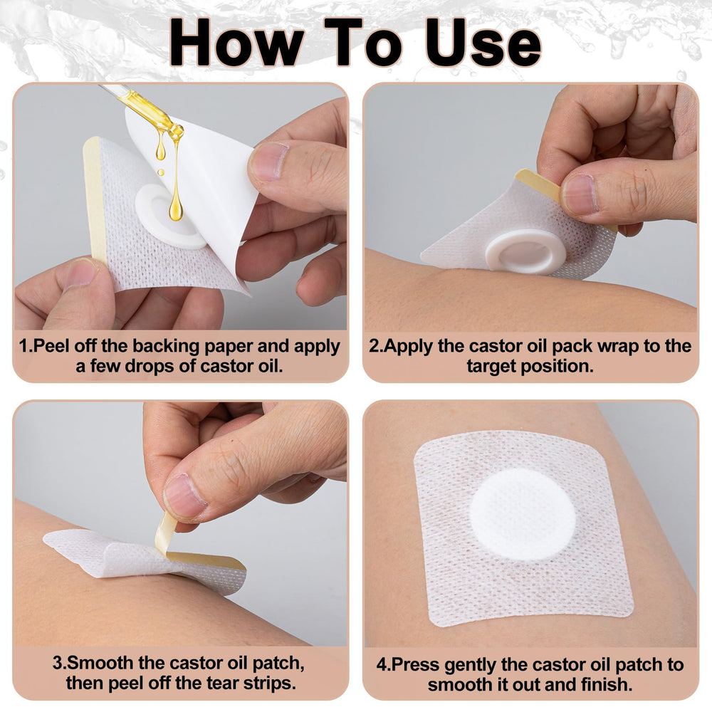 Self-adhesive belly button patches applied on skin