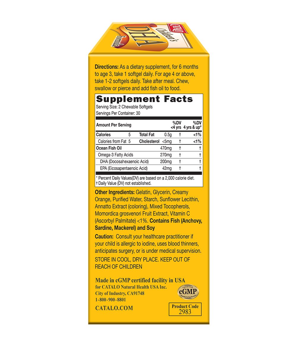 Key ingredients: fish oil from anchovy, sardine and mackerel with vitamin C and sunflower lecithin