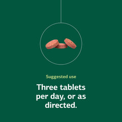 Chewable tablet with water illustrating daily use