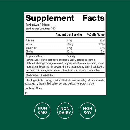 Side view of Cataplex B bottle with label