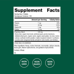 Side view of Cataplex B bottle with label