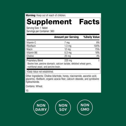 Cataplex B2 bottle showing brain, liver, and nervous system support