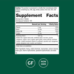 Close-up of Cataplex B-GF bottle on white background