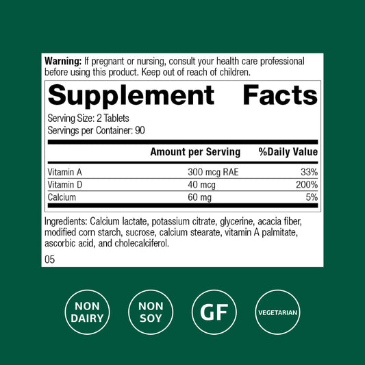 Back label of Cataplex D bottle showing ingredients