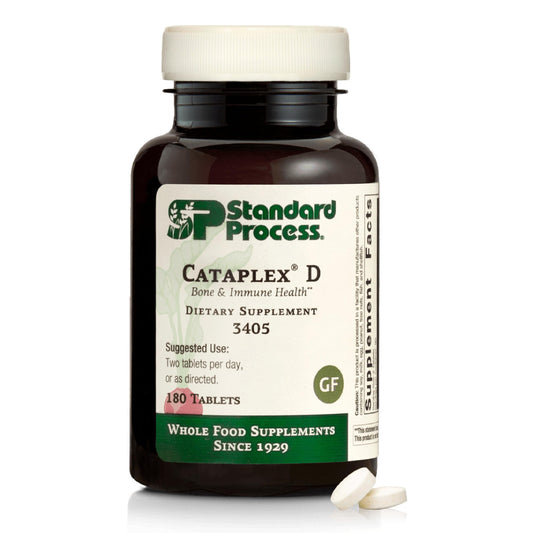 Front view of Standard Process Cataplex D bottle