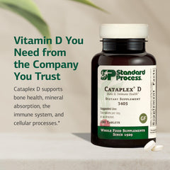 Close-up of Cataplex D label with vitamin D and vitamin A