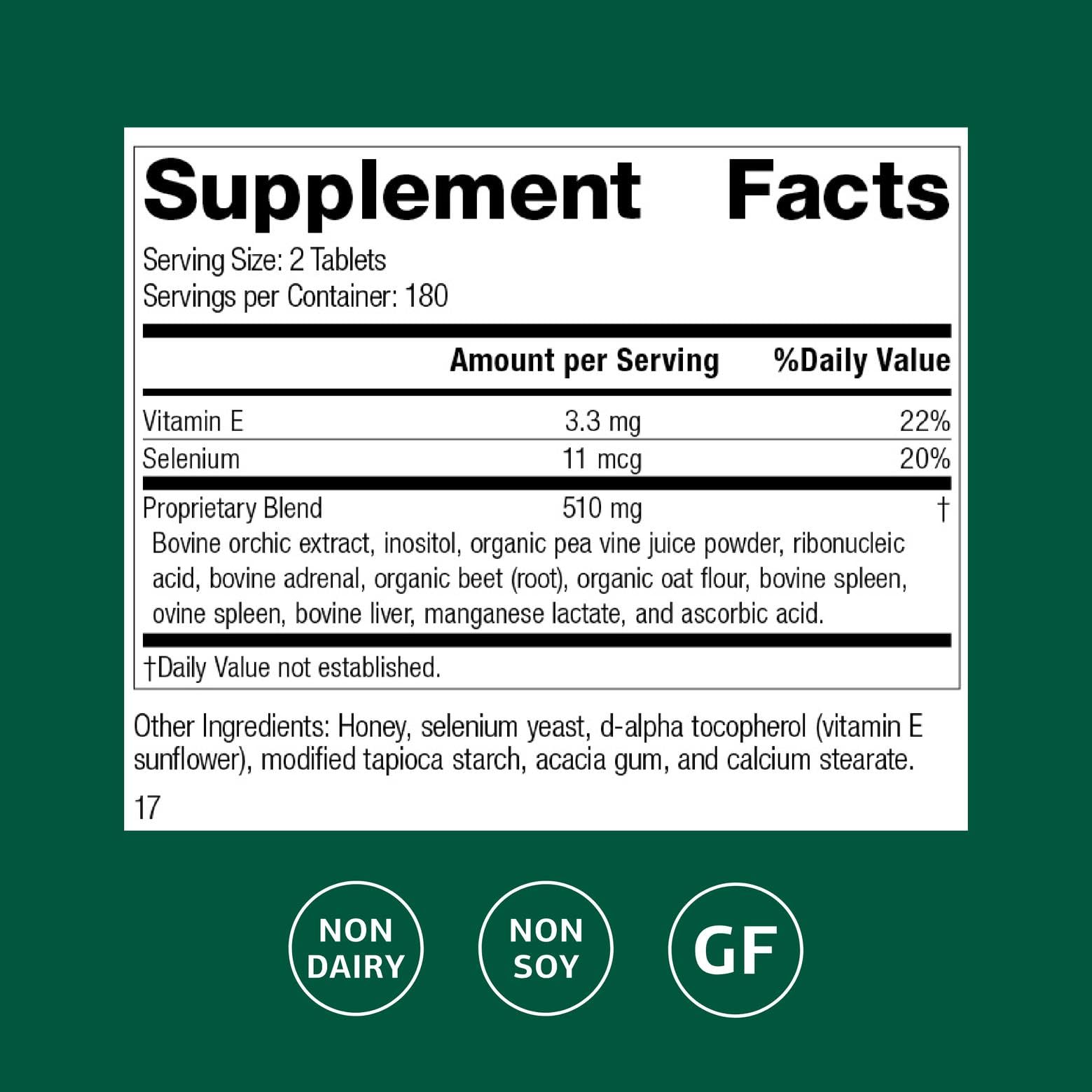 Vitamin E and selenium source in Cataplex E
