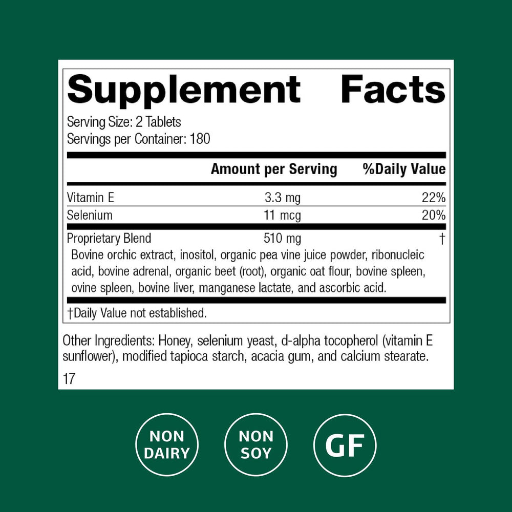Vitamin E and selenium source in Cataplex E