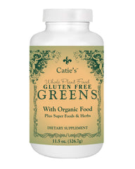 Front view of Catie's Organic Gluten Free Greens canister (11.5oz)