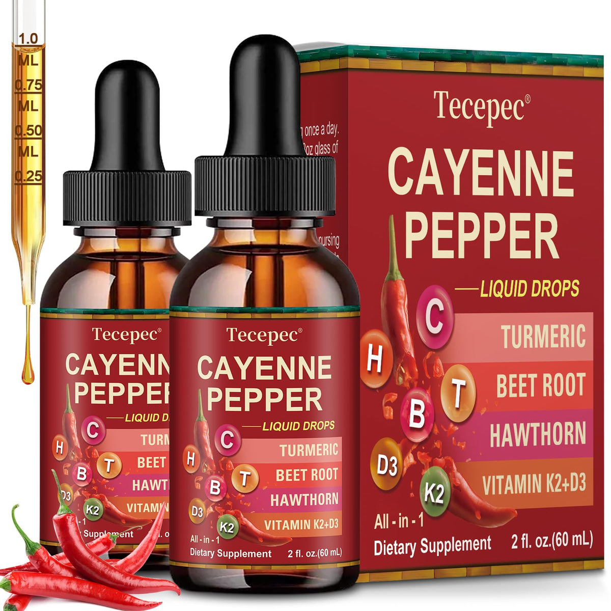 Cayenne Pepper Drops 2 Pack bottles