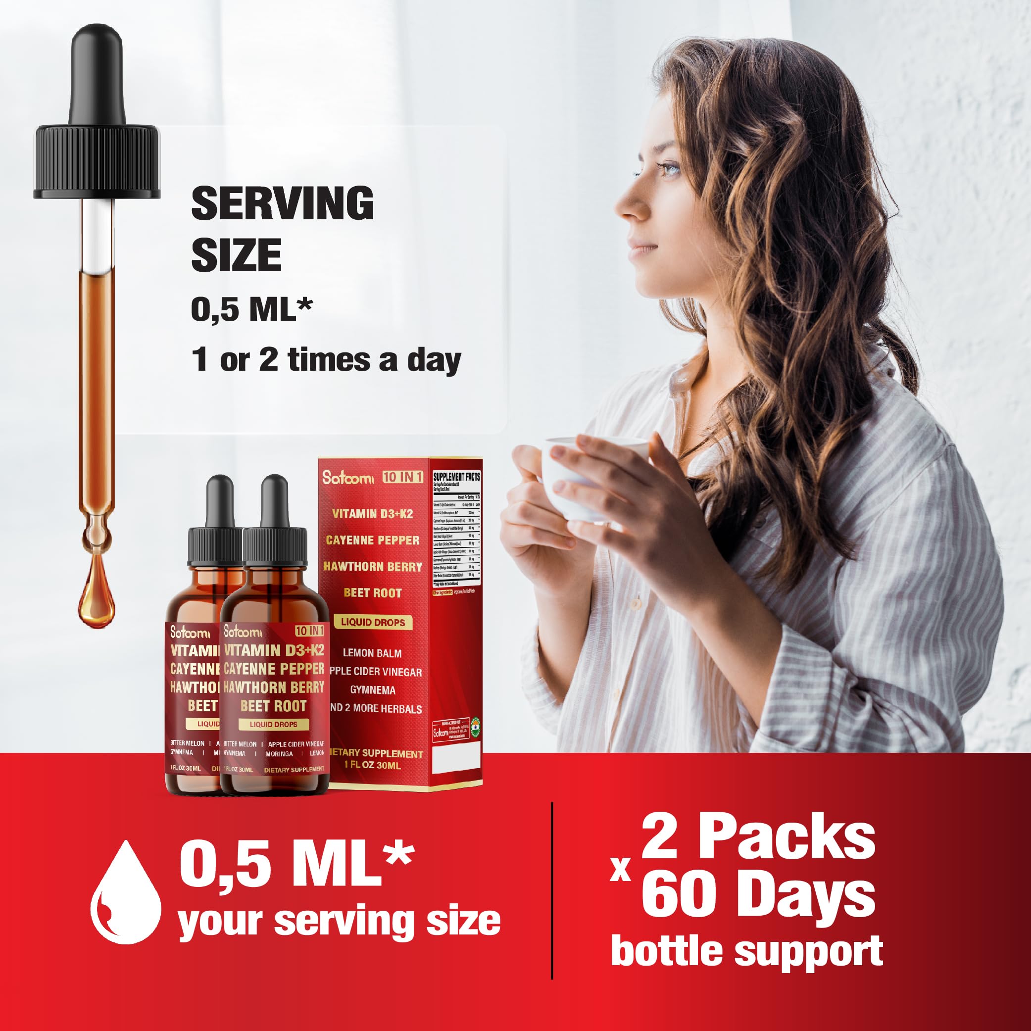 Ingredients list for Cayenne Pepper Drops: cayenne, vitamins, herbs