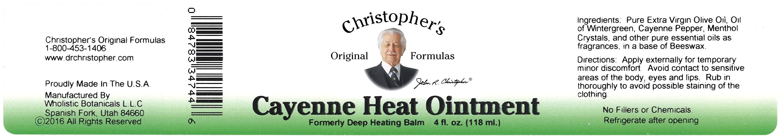Herbal ingredients including cayenne, wintergreen, and peppermint