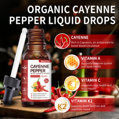 Ingredient visualization showing cayenne, lemon, and honey