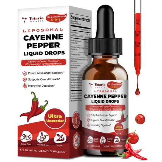 Bottled Cayenne Pepper Drops Liposomal Liquid Supplement front view