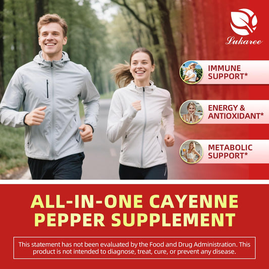Close-up of Cayenne Pepper Drops 8-in-1 Berry flavor bottle label.