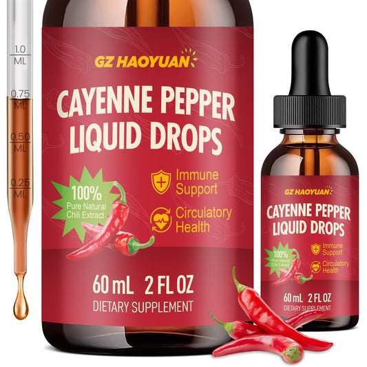 Cayenne pepper liquid drops bottle with dropper