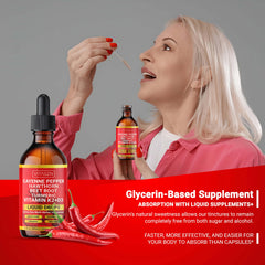 Ginseng and berberine blended with cayenne pepper drops