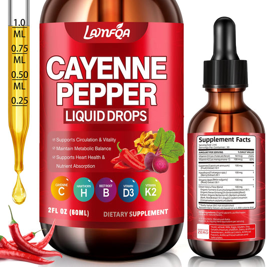 Cayenne Pepper Liquid Drops 2 oz front view