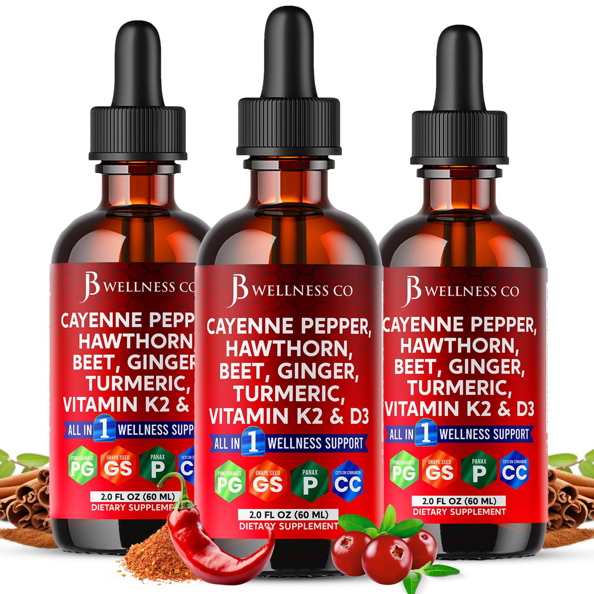 Cayenne pepper liquid drops bottle