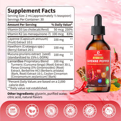 Close-up of Cayenne Pepper Liquid Drops bottle