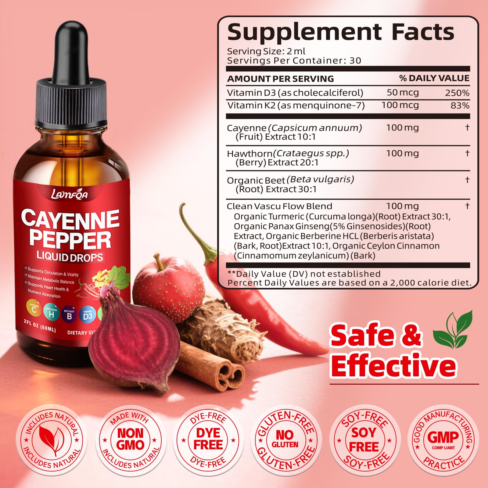 Packaging and dropper of Cayenne Pepper Liquid Drops