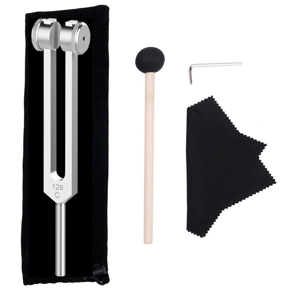 CBCJIEHUXL 128hz tuning fork setup demonstrates precise resonance for mindful practice.