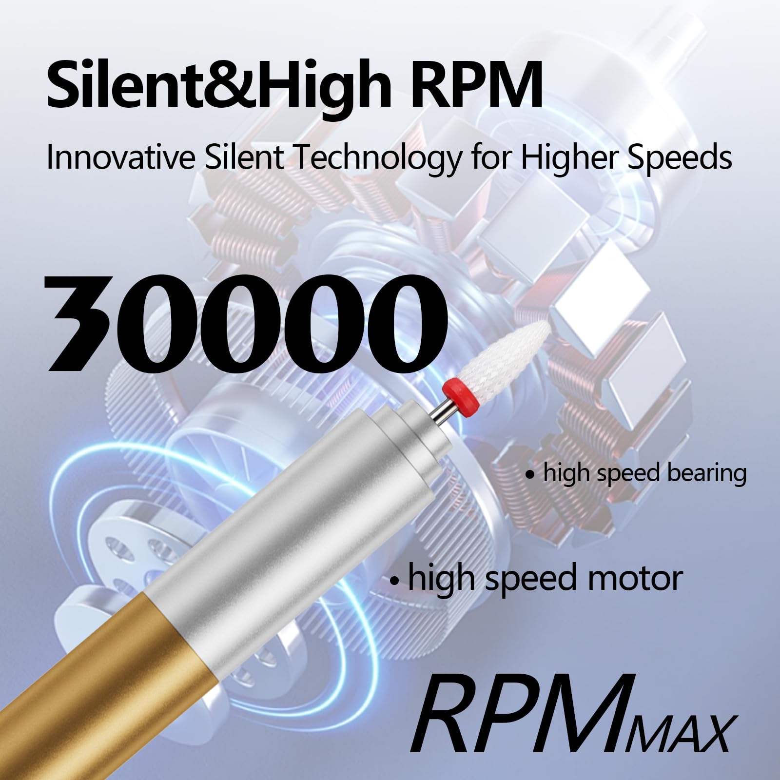 CBVCBV nail drill with stepless speed control for smooth operation.