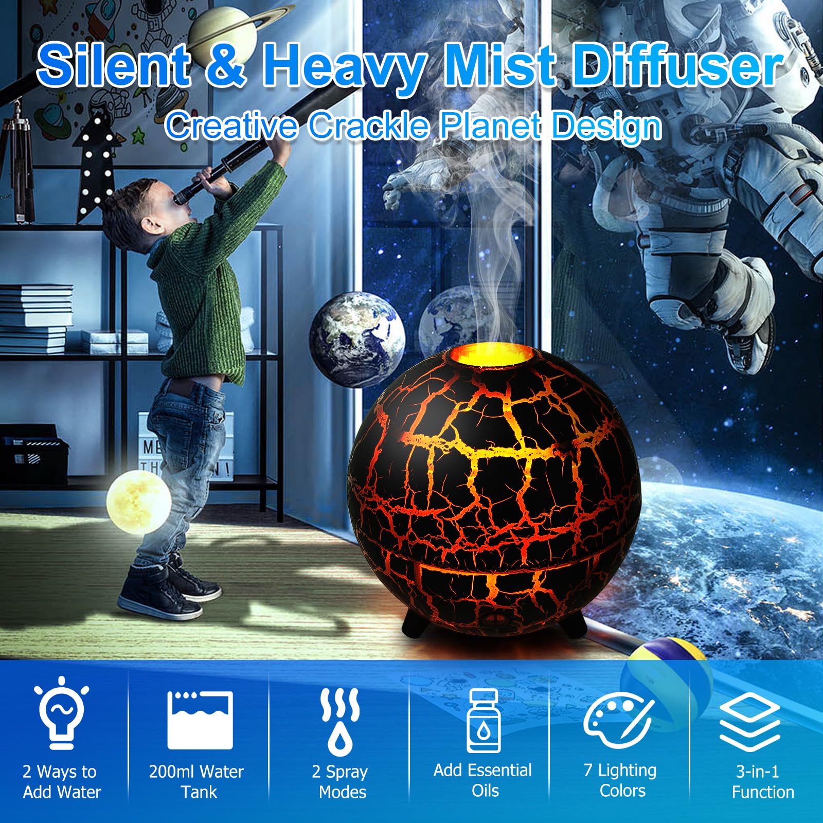 Cechlicht aromatherapy diffuser planet design adds stylish focal point for room fragrance.
