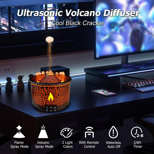 Volcano flame and mist modes on Cechlicht diffuser