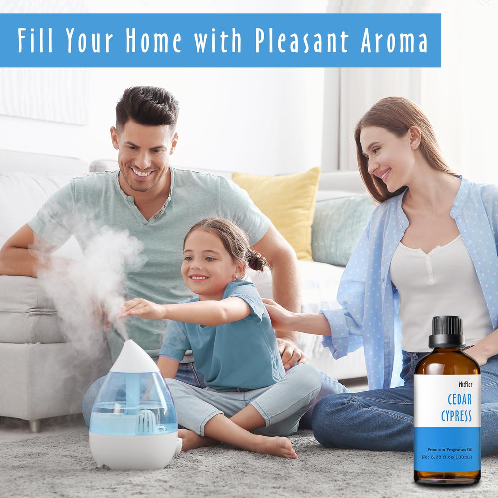 Fragrance oil being used in a diffuser for Cedar Cypress scent