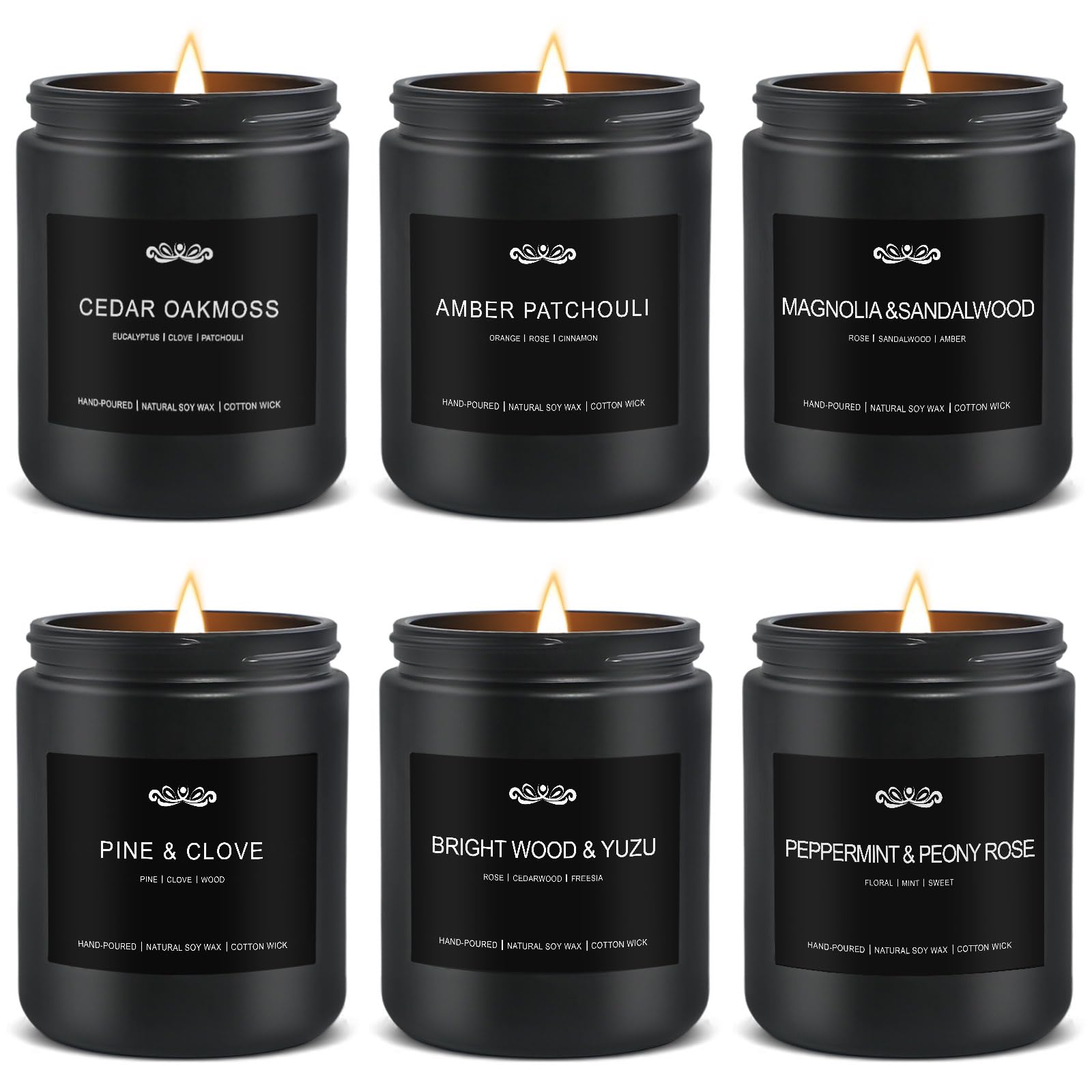 Six-pack men's aromatherapy candles gift set