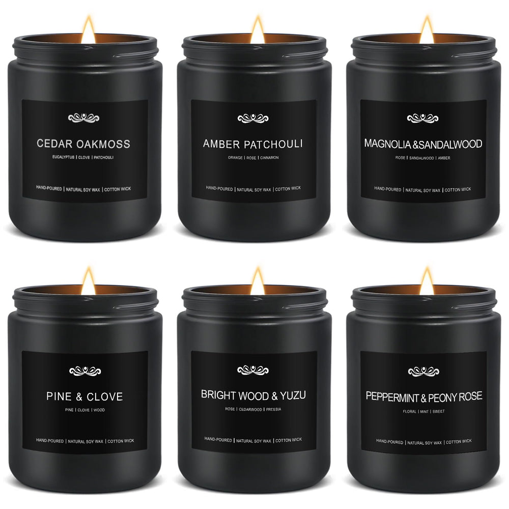 Six-pack men's aromatherapy candles gift set