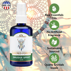 Cedarwood, fir, and juniper essential oils concept for energy cleansing