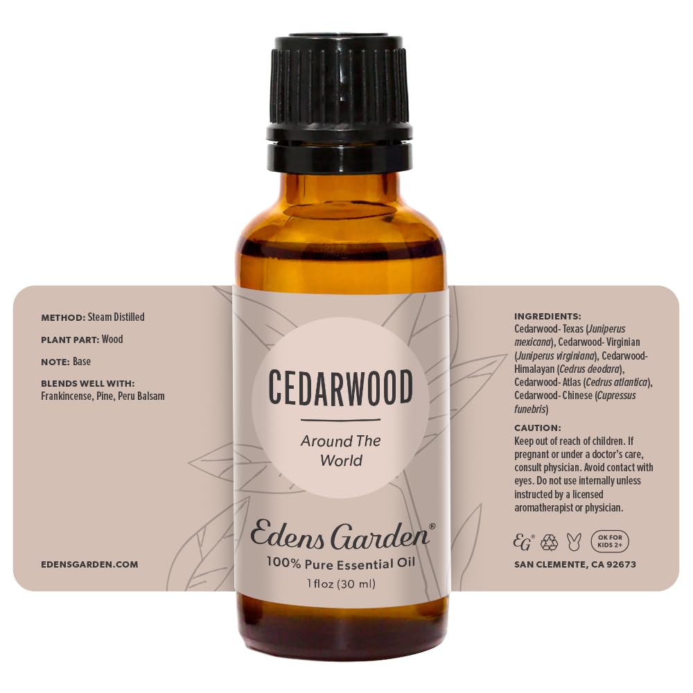 Edens Garden Cedarwood Around The World essential oil packaging