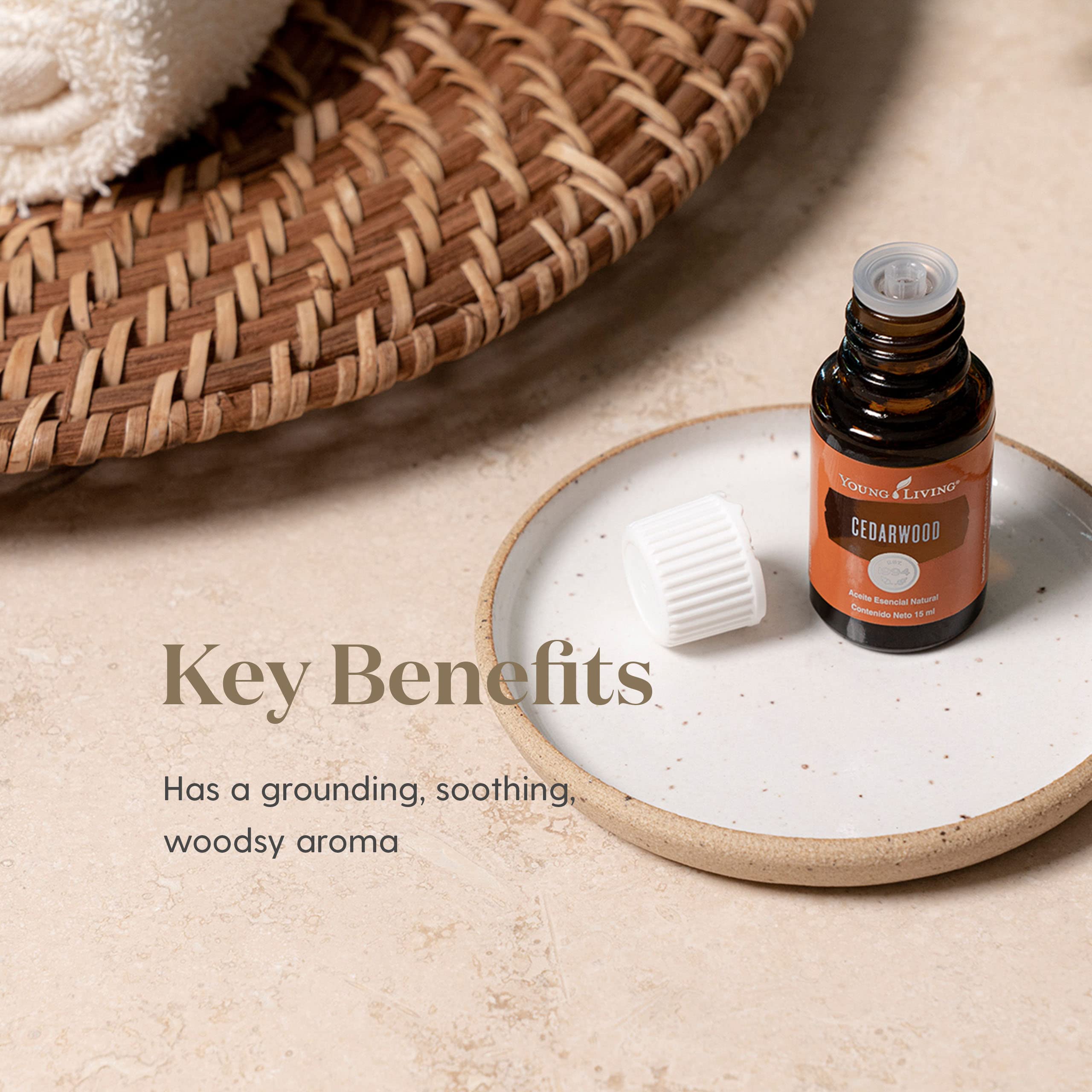 Diffuser and Cedarwood oil in a calming setting