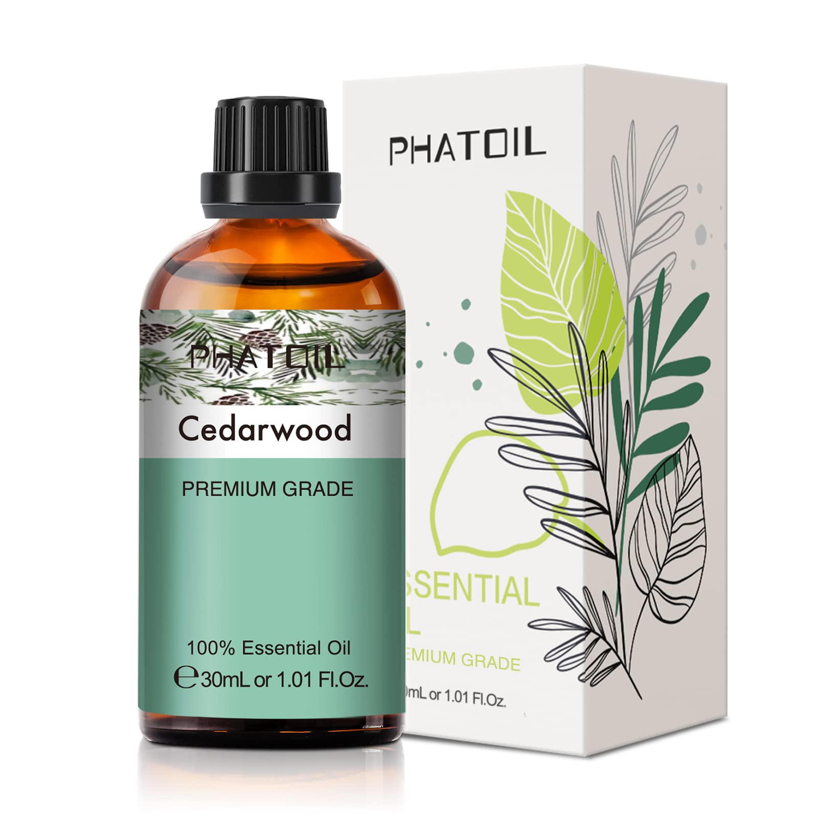 30ml Cedarwood essential oil bottle with dropper