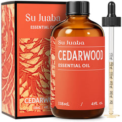 SU JUABA Cedarwood Essential Oil 4 oz amber bottle with dropper