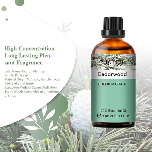 Amber UV-resistant bottle for cedarwood essential oil