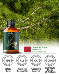 Diffuser blend of cedarwood with lavender and chamomile for nighttime tranquility