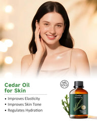 Spray bottle blending cedarwood oil with water for pillow mist