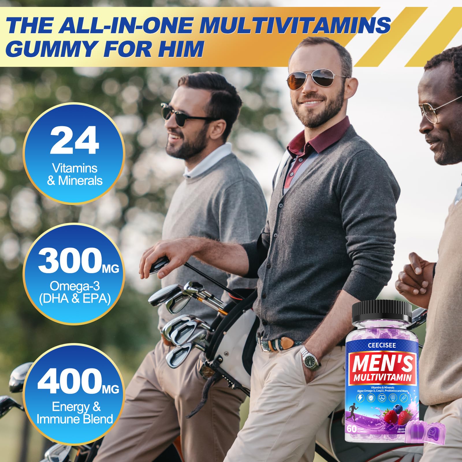 Nutrition panel highlighting 40+ nutrients and methylated B vitamins